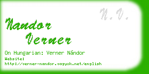 nandor verner business card