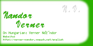 nandor verner business card